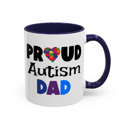 Proud Autism Dad Accent Coffee Mug - Perfect Gift for Fathers