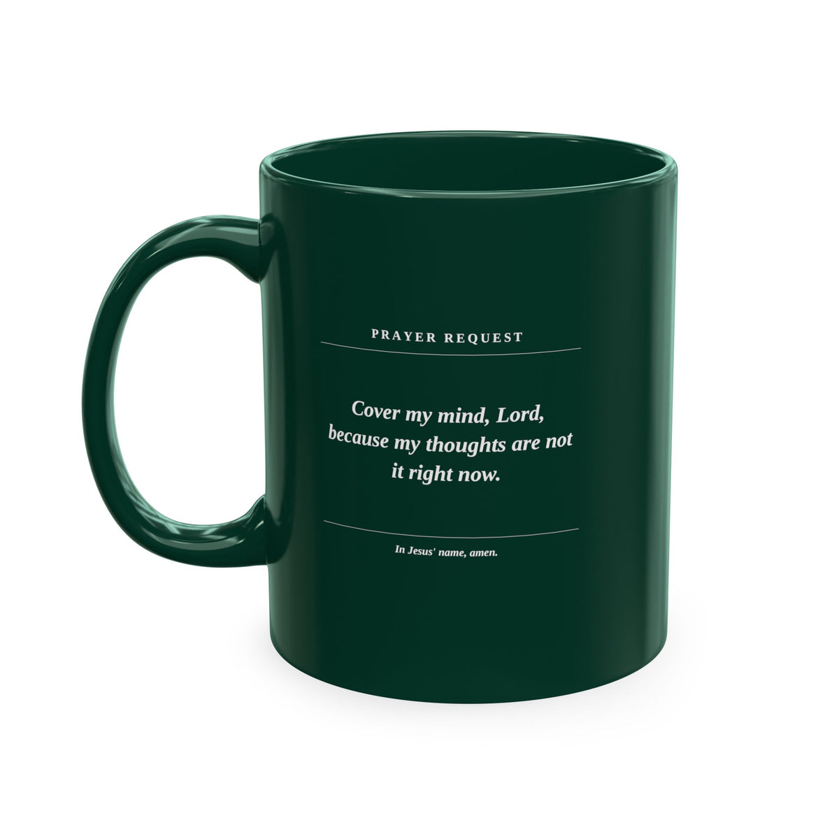 Prayer & Protection Scripture Ceramic Mug — 'Prayer Request' Inspirational Coffee Cup