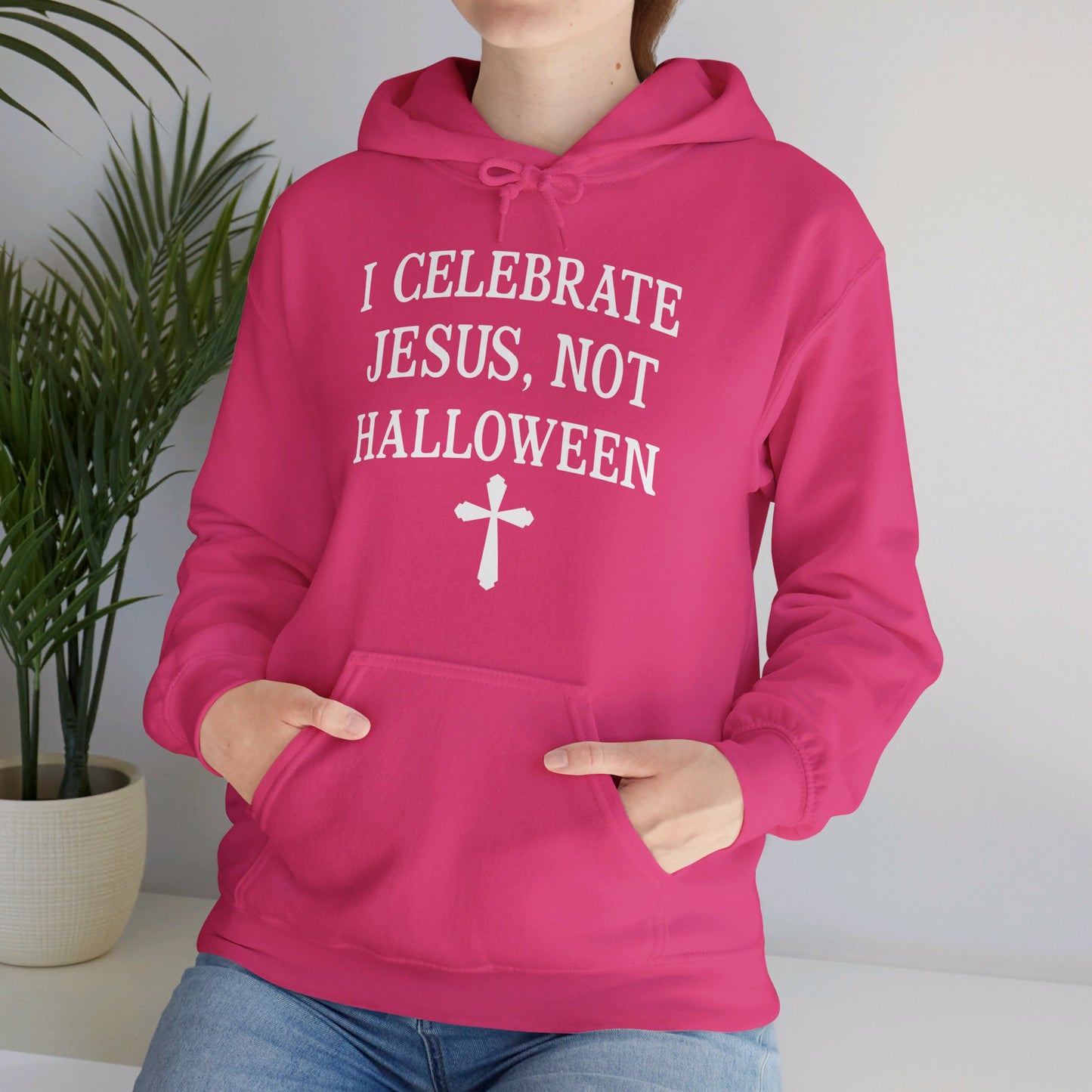 I Celebrate Jesus Not Halloween Halloween Unisex Christian Pullover Hooded Sweatshirt