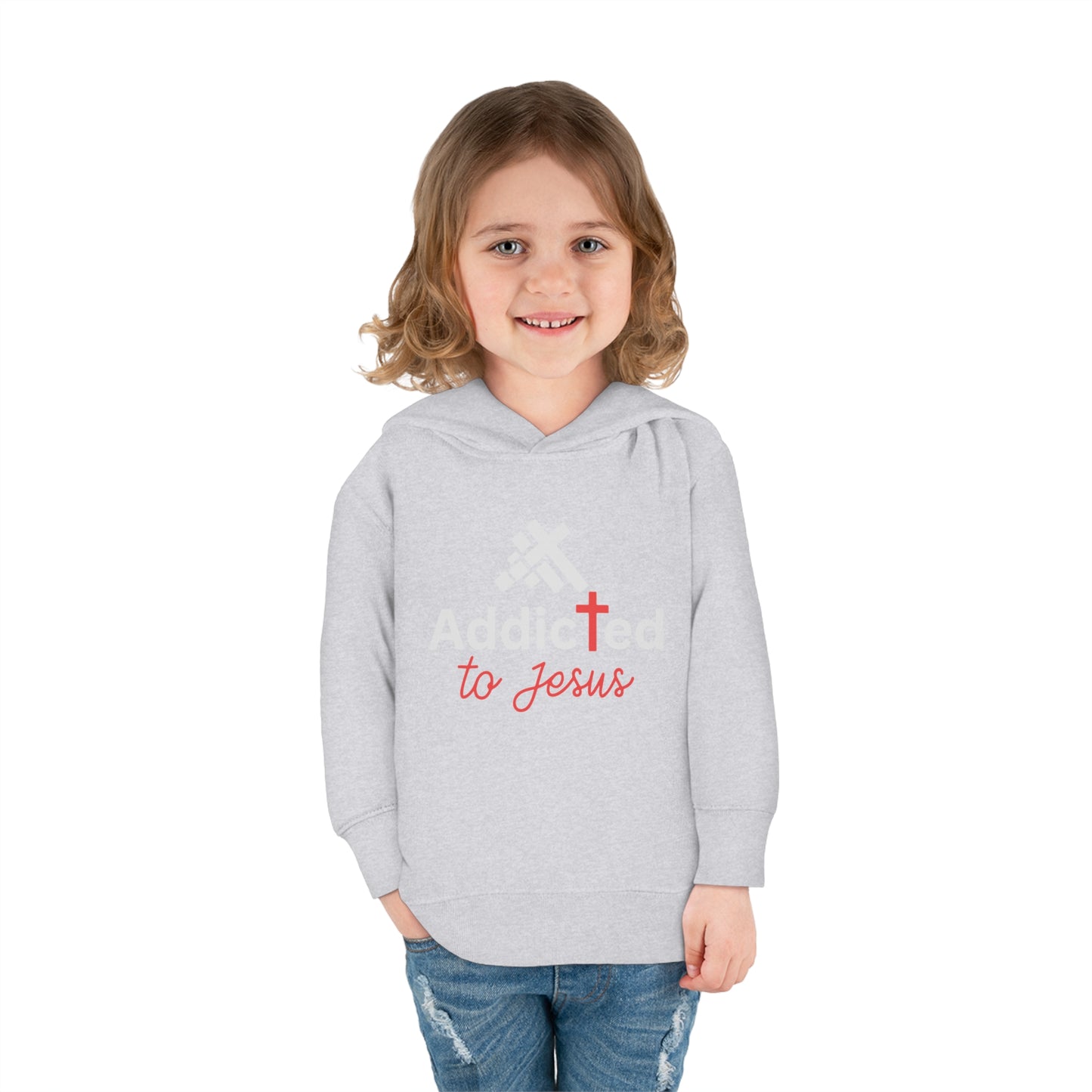 Addicted To Jesus Christian Toddler Pullover Fleece Hooded Sweatshirt