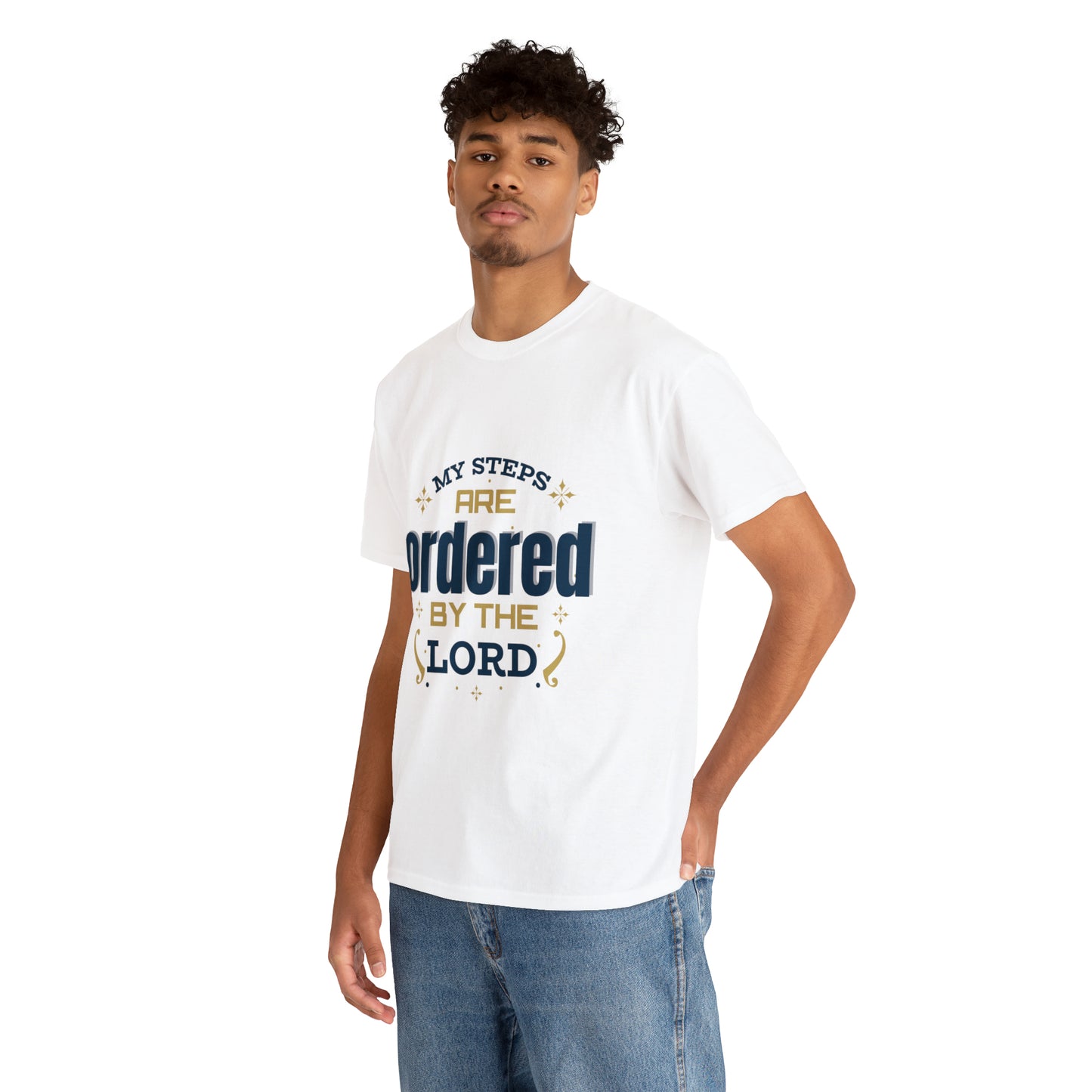 My Steps Are Ordered By The Lord Unisex Heavy Cotton Tee