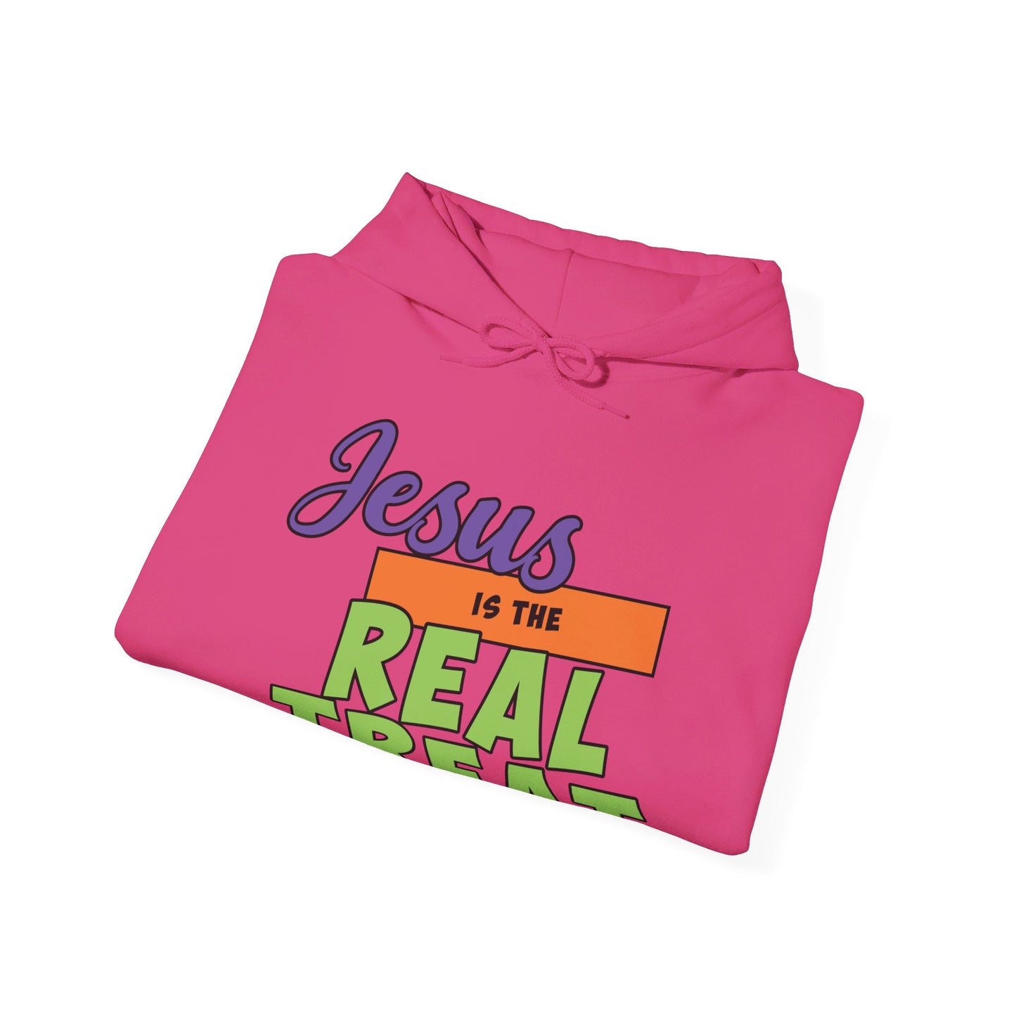 Jesus Is The Real Treat Halloween Unisex Christian Pullover Hooded Sweatshirt