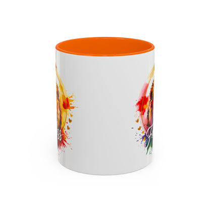 Fearless in Faith Lion Coffee Accent Mug - 11oz & 15oz Inspirational Drinkware