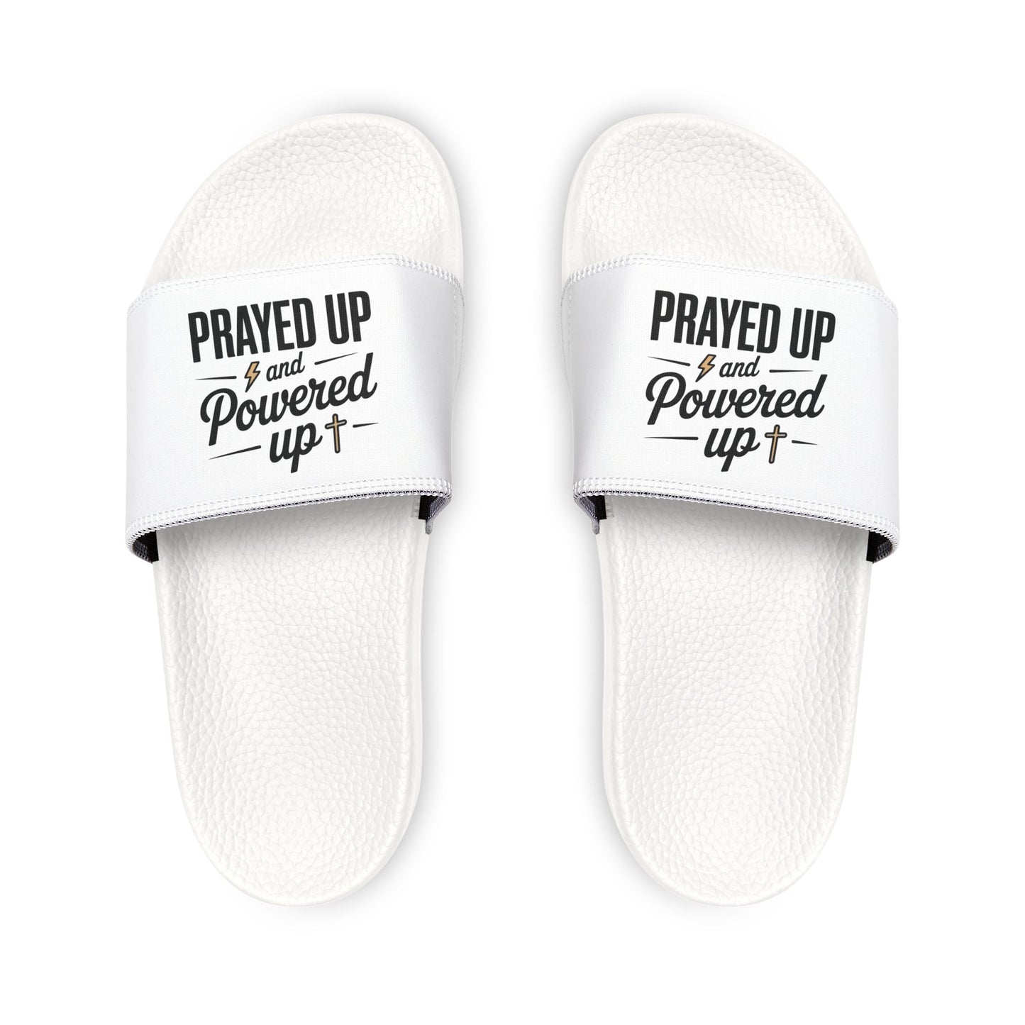 Casual Prayer Sandals - Prayed Up & Powered Up, Comfortable Footwear for Women, Summer Slip-On Slippers, Perfect for Beach Days, [...]