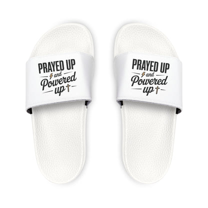 Casual Prayer Sandals - Prayed Up & Powered Up, Comfortable Footwear for Women, Summer Slip-On Slippers, Perfect for Beach Days, [...]
