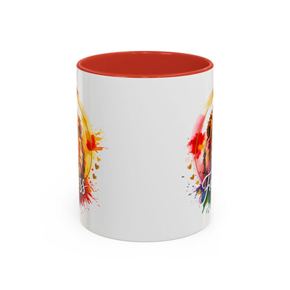 Fearless in Faith Lion Coffee Accent Mug - 11oz & 15oz Inspirational Drinkware