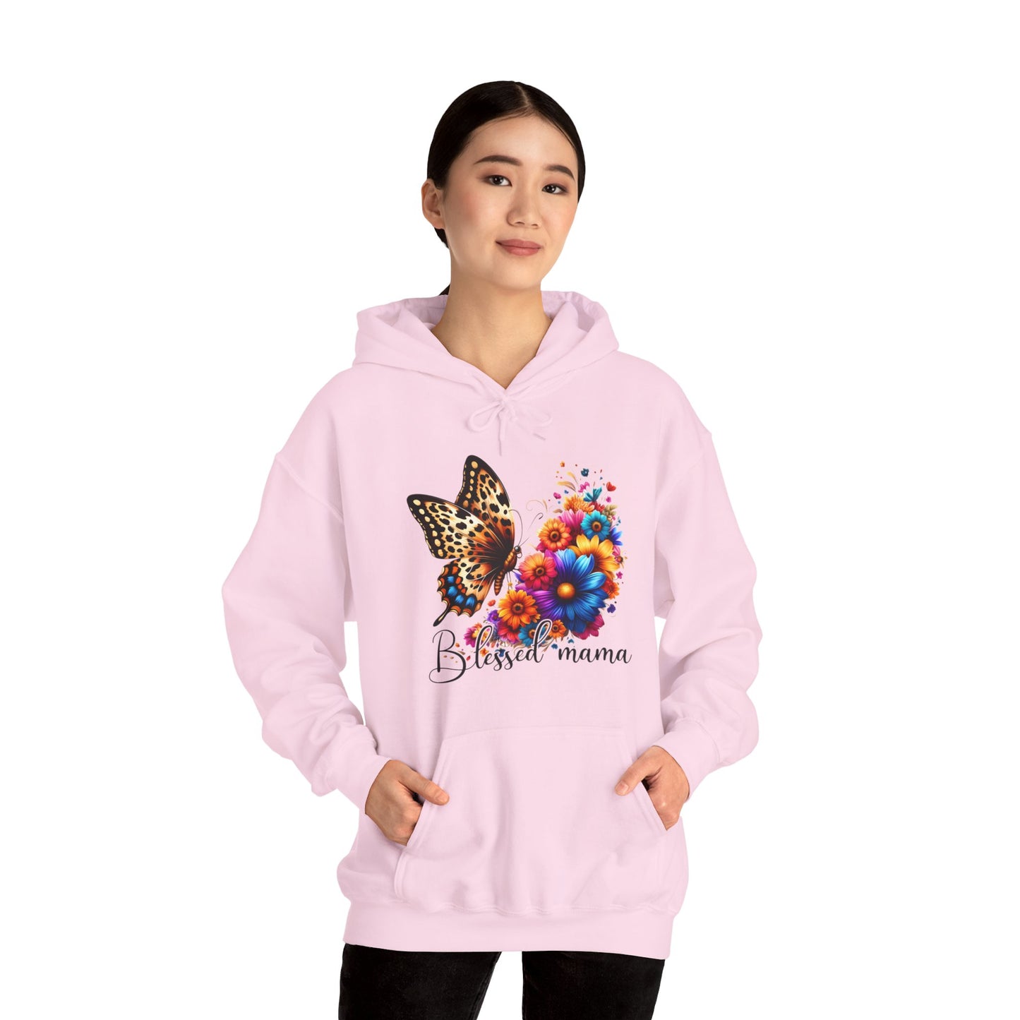 Blessed Mama Women's Christian Hooded Pullover Sweatshirt