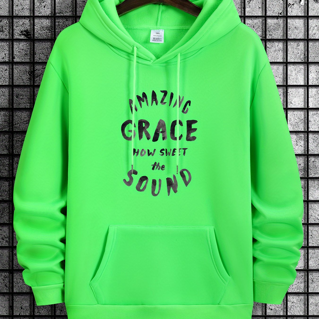 Amazing Grace How Sweet The Sound Plus Size Men's Christian Pullover Hooded Sweatshirt claimedbygoddesigns
