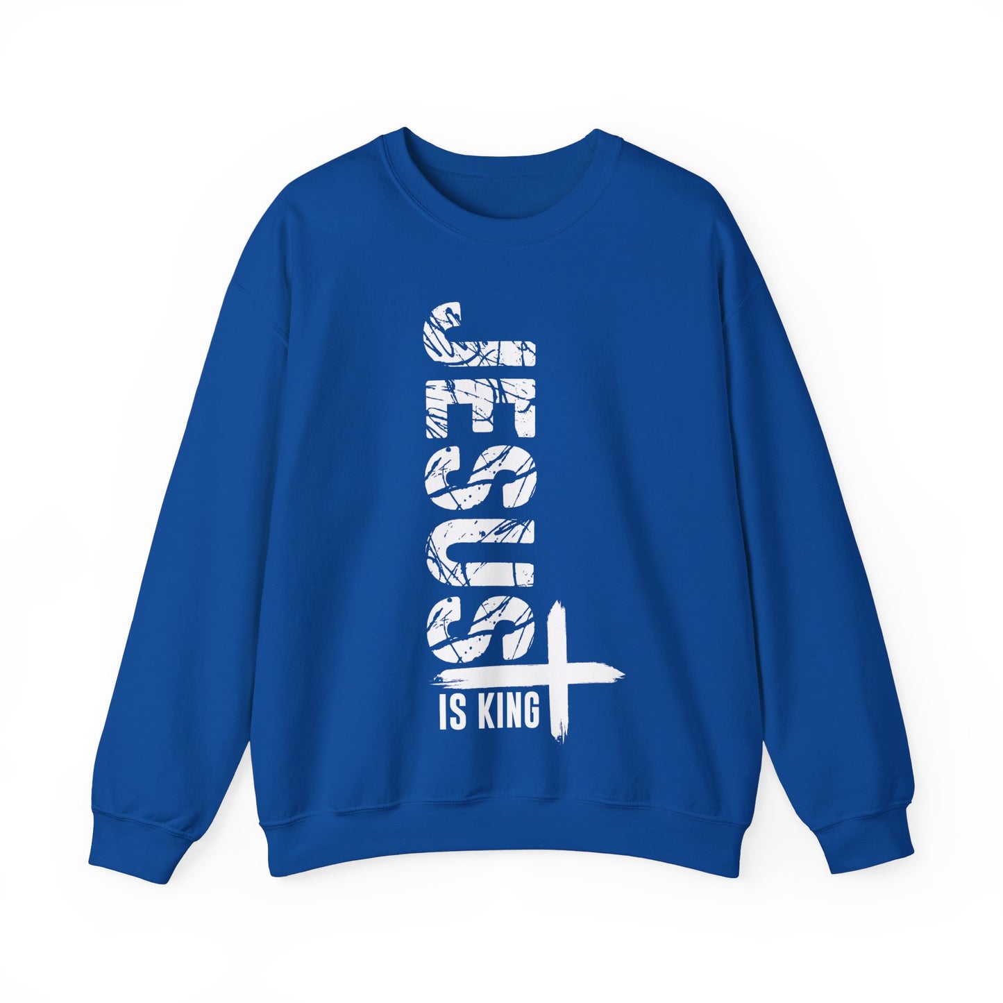 Jesus Is King Unisex Heavy Blend™ Crewneck Christian Sweatshirt