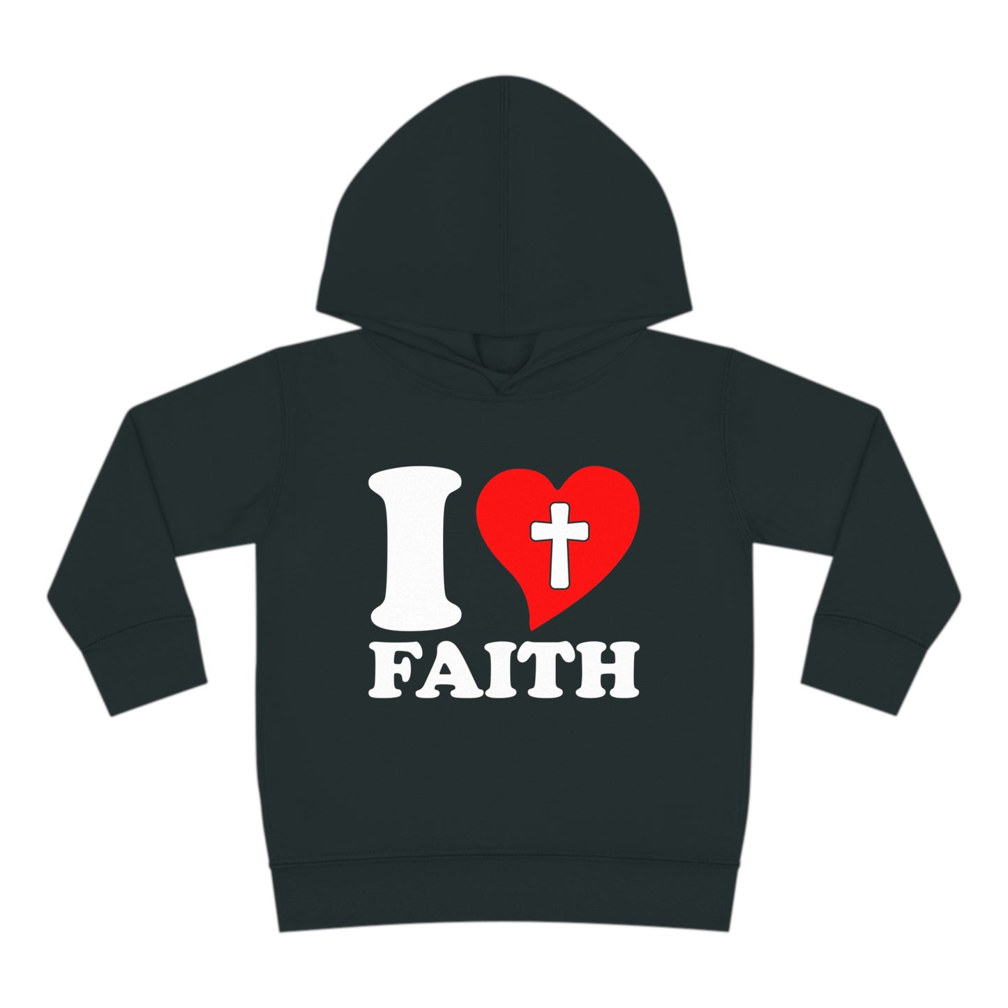 I Love Faith Christian Toddler Pullover Fleece Hooded Sweatshirt