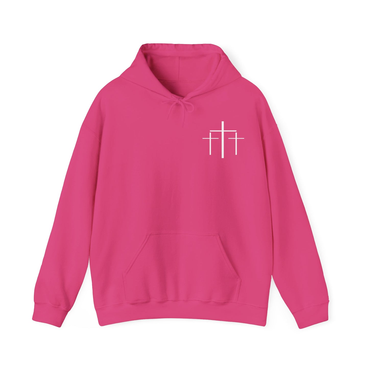 Faith Over Fear 3 Crosses  Unisex Christian Hooded Pullover Sweatshirt