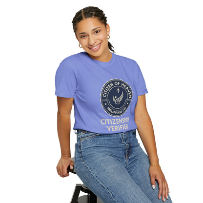Citizen of Heaven T-shirt, Unisex Garment - Dyed Tee, Spiritual Gift, Christian Apparel, Faith - Based Fashion, Inspirational Top - ClaimedbyGodDesigns