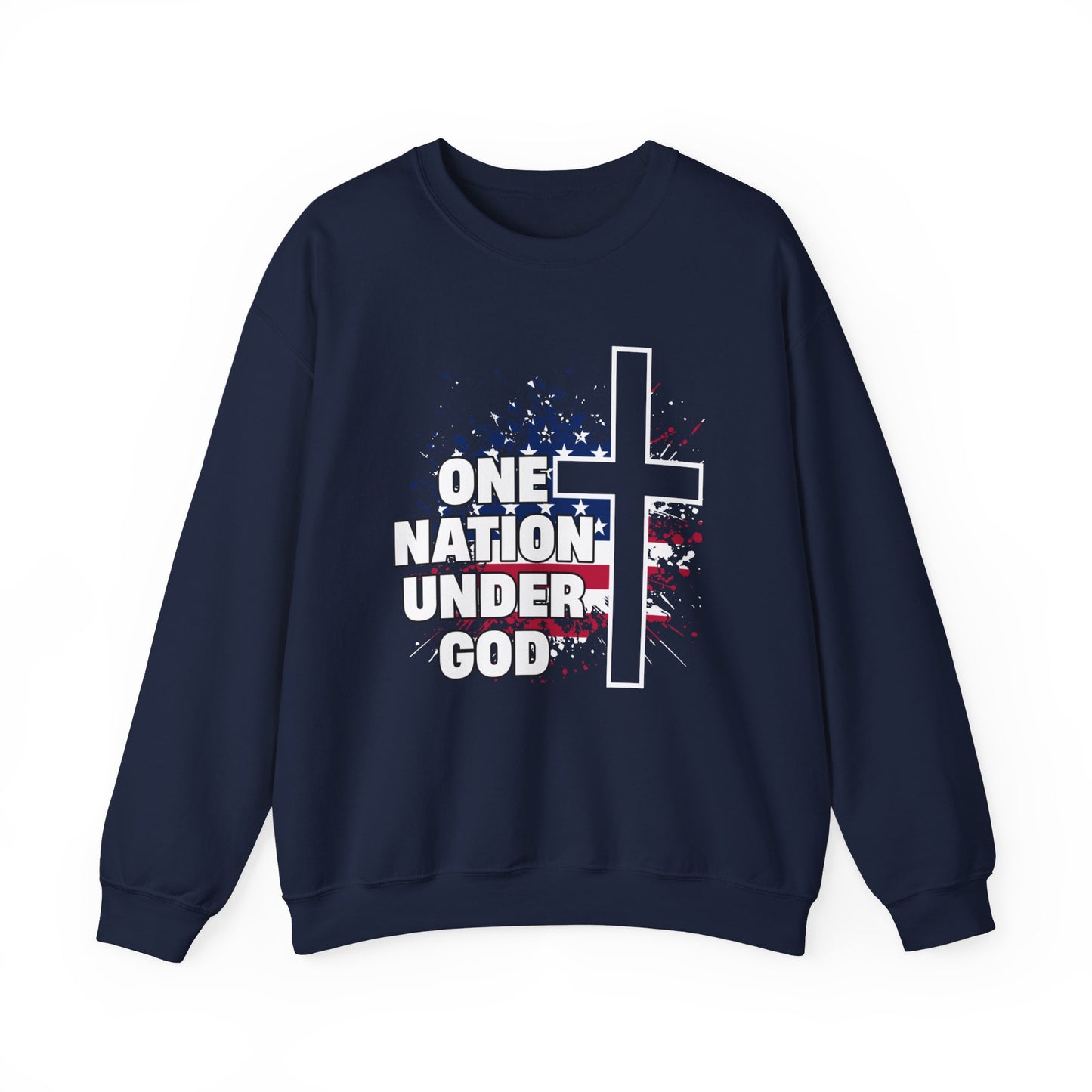 One Nation Under God Unisex Heavy Blend™ Crewneck Christian Sweatshirt