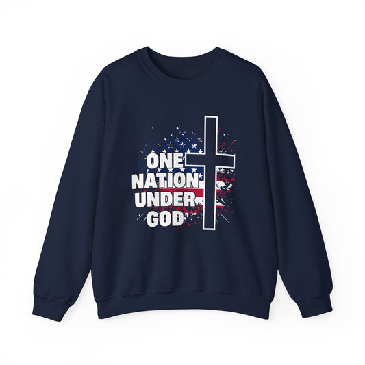 One Nation Under God Unisex Heavy Blend™ Crewneck Christian Sweatshirt