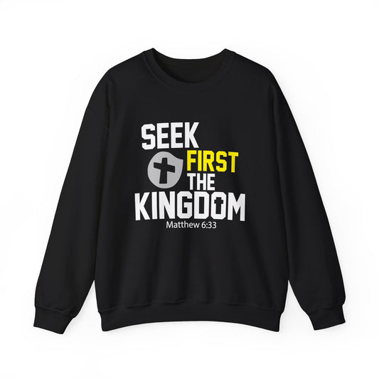 Seek first The Kingdom  Unisex Heavy Blend™ Crewneck Christian Sweatshirt