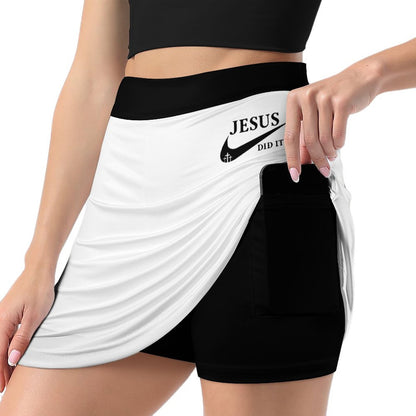 He Did It Women's Christian Anti-peep Skort with Pocket