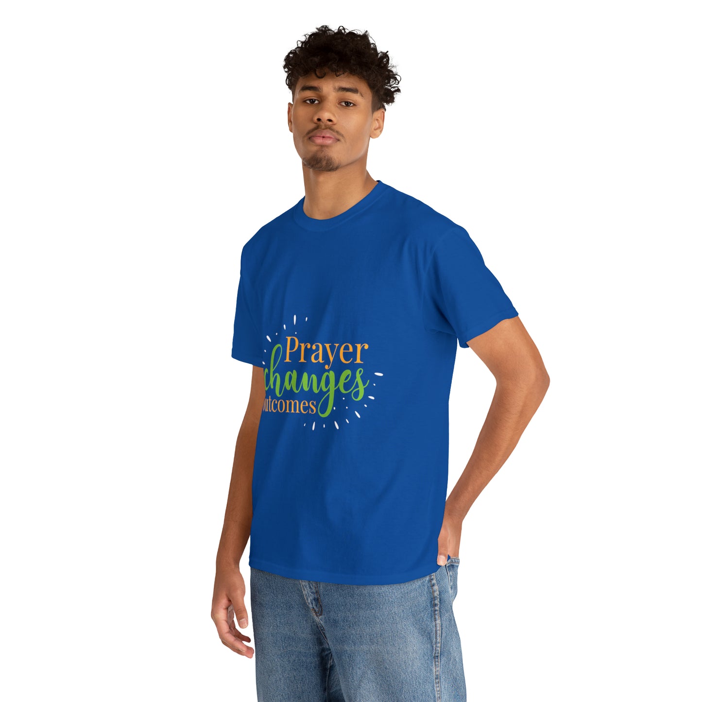 Prayer Changes Outcomes Unisex Heavy Cotton Tee