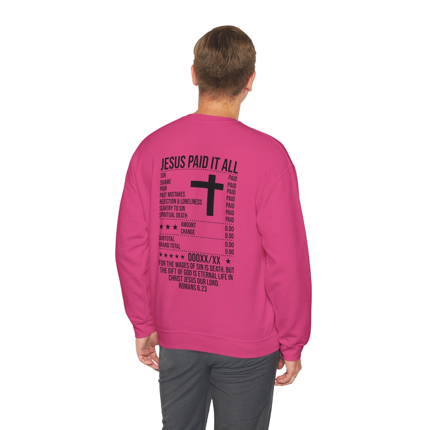 Paid In Full Jesus Paid It All Unisex Heavy Blend™ Crewneck Christian Sweatshirt