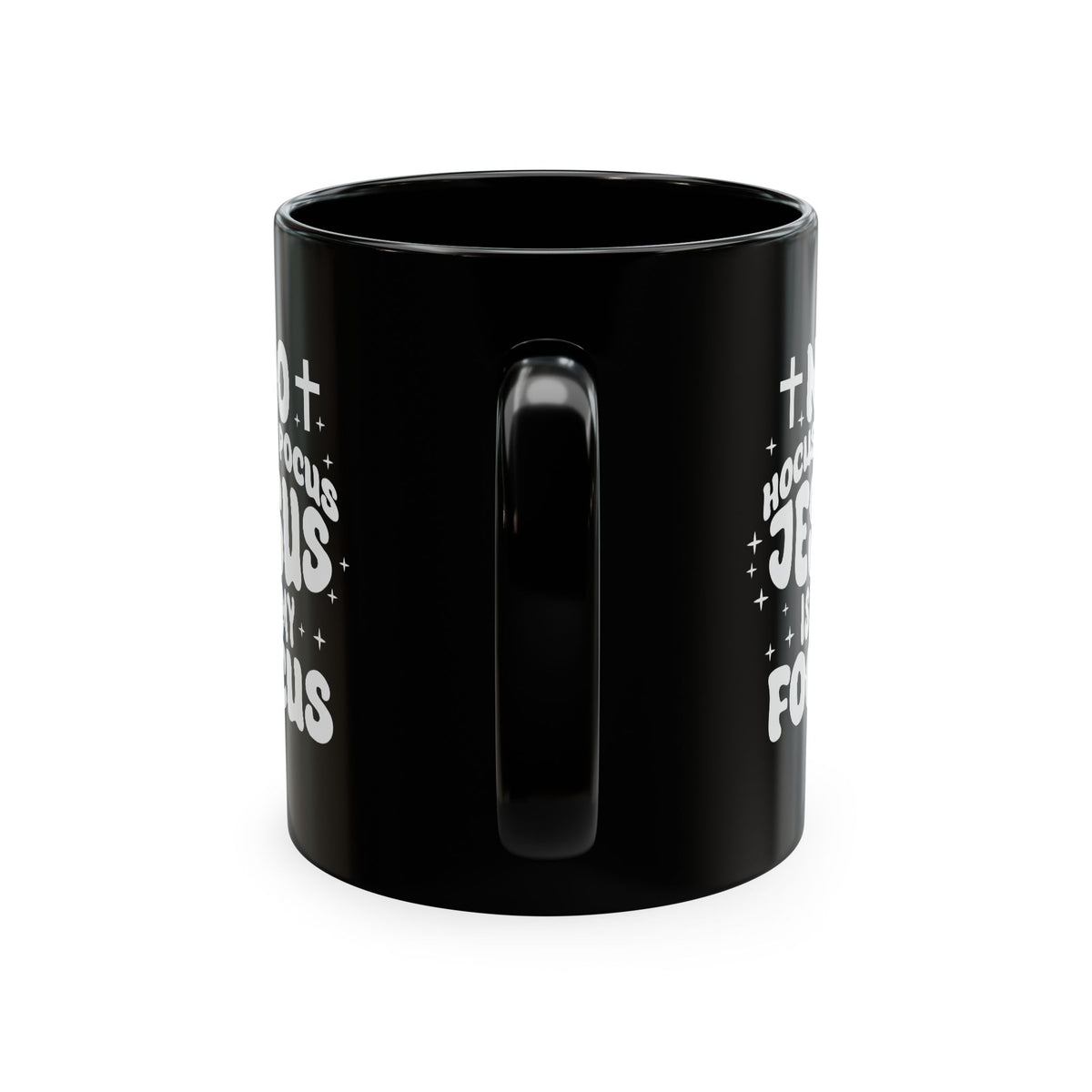Halloween Mug - "No Hocus Pocus, Jesus Is My Focus" Christian Ceramic Coffee Cup
