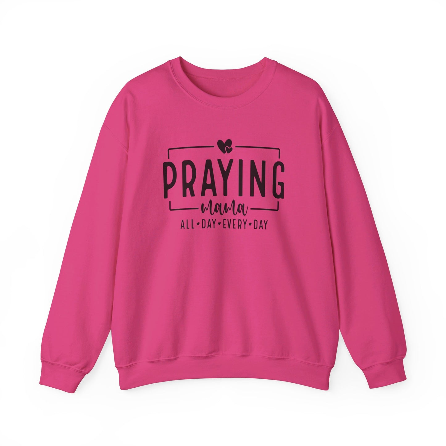 Praying Mama All Day Every Day Women's Heavy Blend™ Crewneck Christian Sweatshirt