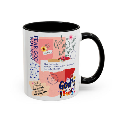 Inspirational Accent Coffee Mug - 11 & 15oz - Fear Him Not Man - Perfect Gift for Friends and Family