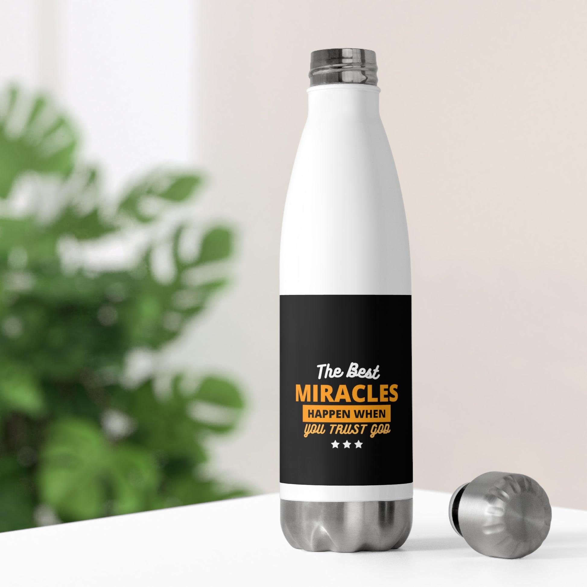 The Best Miracles Happen When You Trust God Christian Insulated Bottle Printify