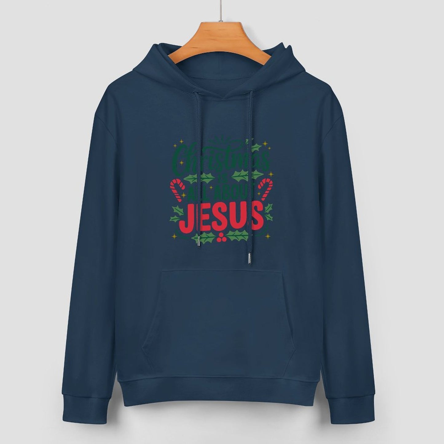 Christmas Is All About Jesus Men's Christian Pullover Hooded Sweatshirt