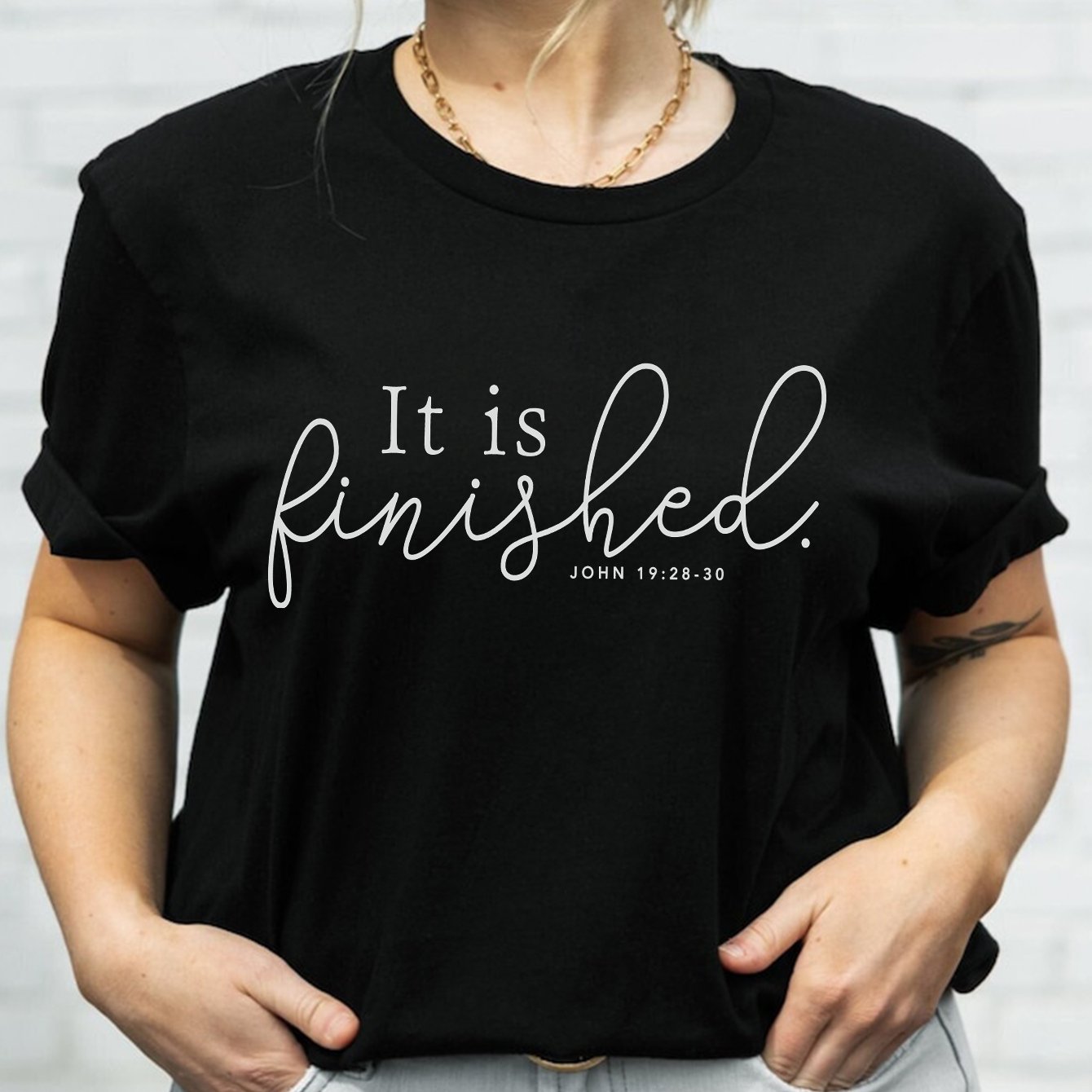 It Is Finished Plus Size Women's Christian T-shirt claimedbygoddesigns