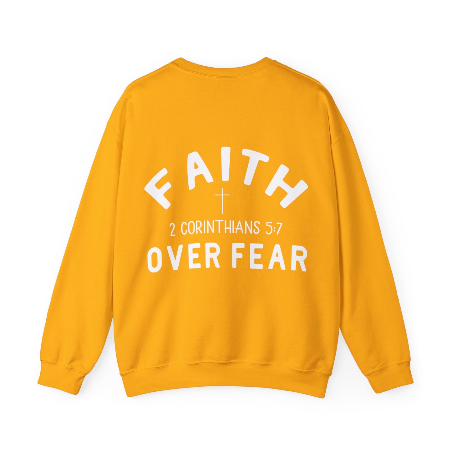 Faith Over Fear 3 Crosses  Unisex Heavy Blend™ Crewneck Christian Sweatshirt