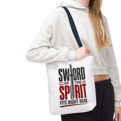 Sword of the Spirit Tote Bag — Christian Faith Inspirational Canvas Tote - ClaimedbyGodDesigns