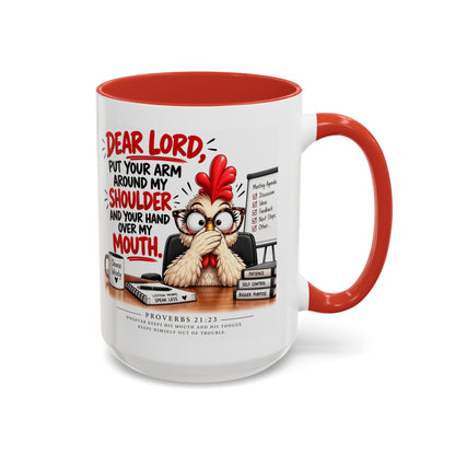 Christian Coffee Mug — "Dear Lord, Put Your Arm Around My Shoulder" Inspirational Ceramic Mug