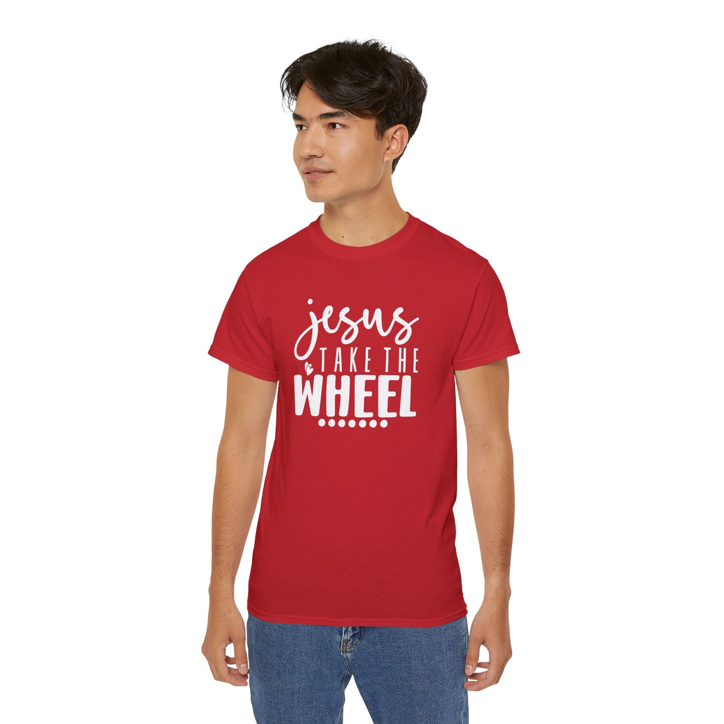 Jesus Take The Wheel Funny Unisex Christian Ultra Cotton Tee Printify