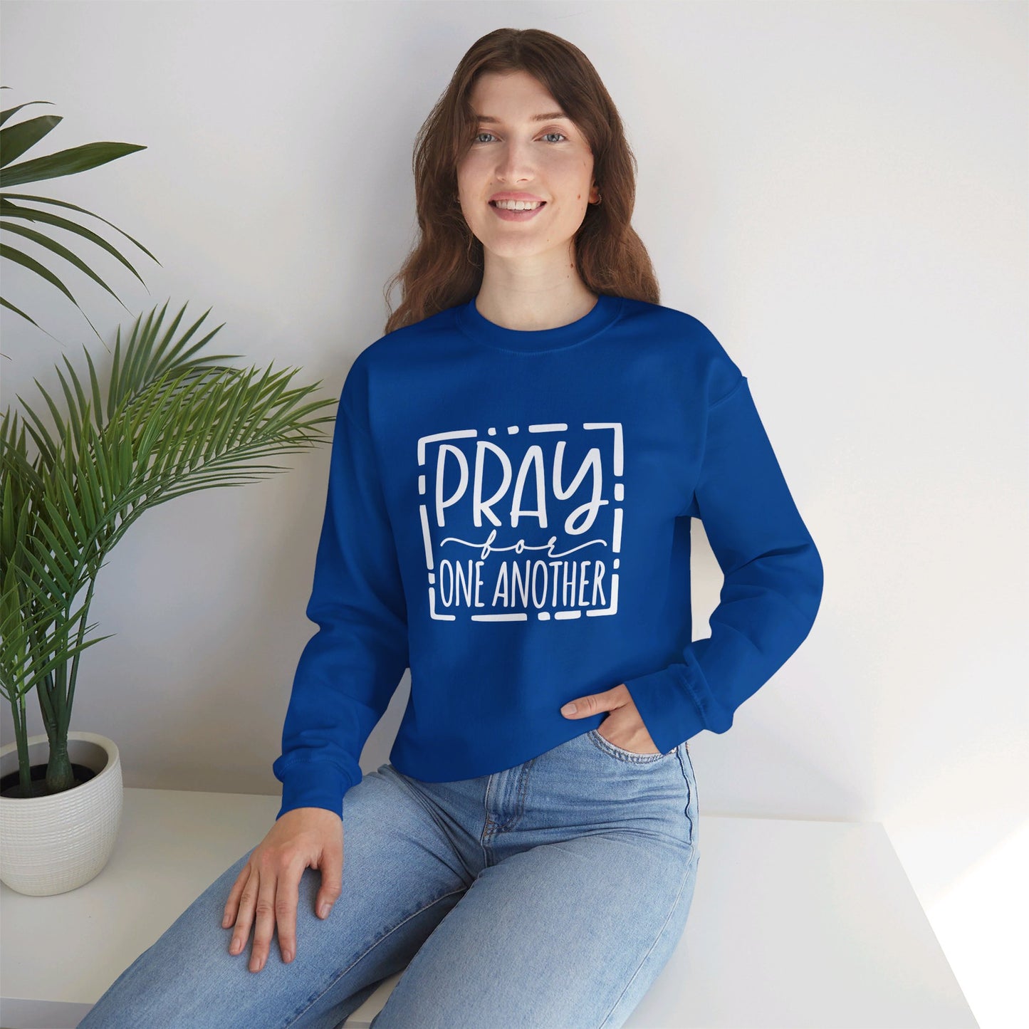 Pray For One Another Don't Quit Unisex Heavy Blend™ Crewneck Christian Sweatshirt