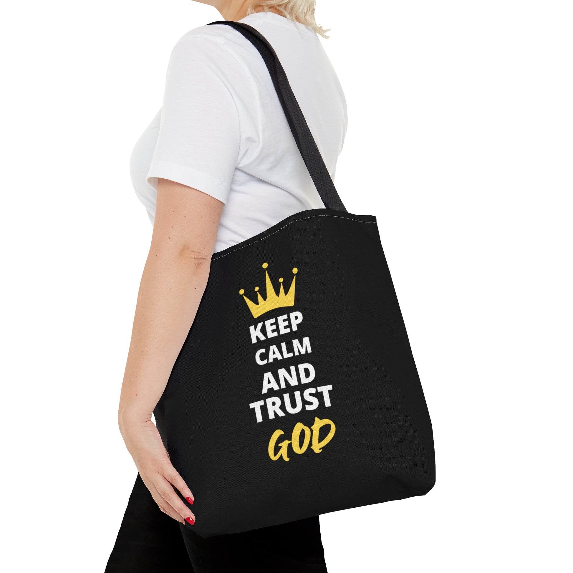 Keep Calm And Trust God Christian Tote Bag Printify