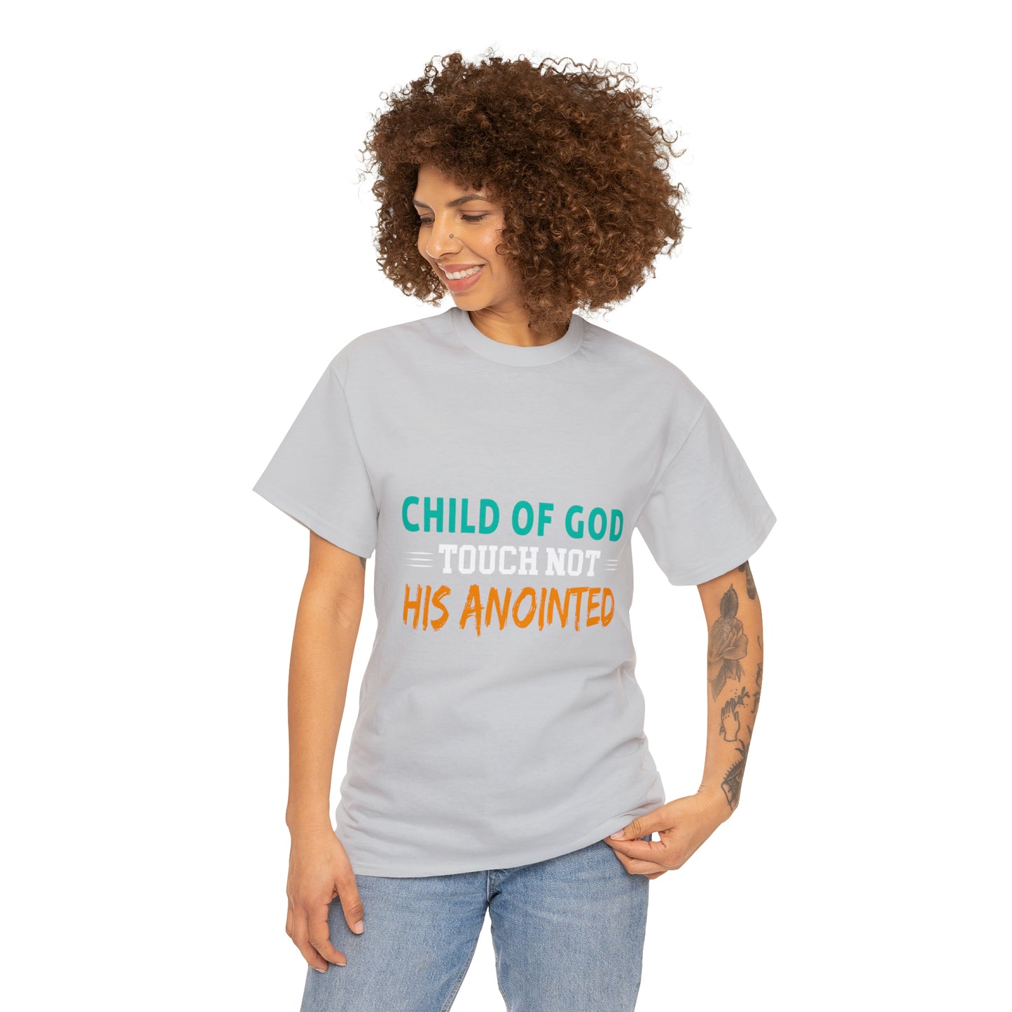 Child Of God Touch Not His Anointed Unisex Heavy Cotton Tee Printify