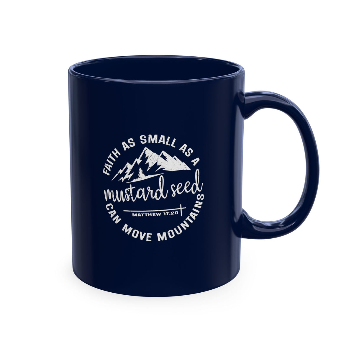 Mustard Christian Ceramic Mug — "Faith as Small as a Mustard Seed" Inspirational Coffee Cup