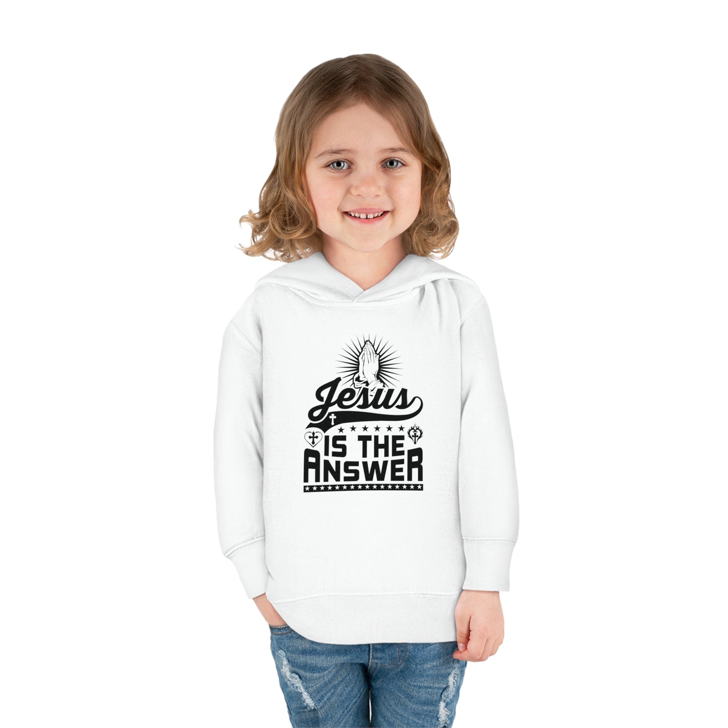 Jesus Is The Answer Christian Toddler Pullover Fleece Hooded Sweatshirt