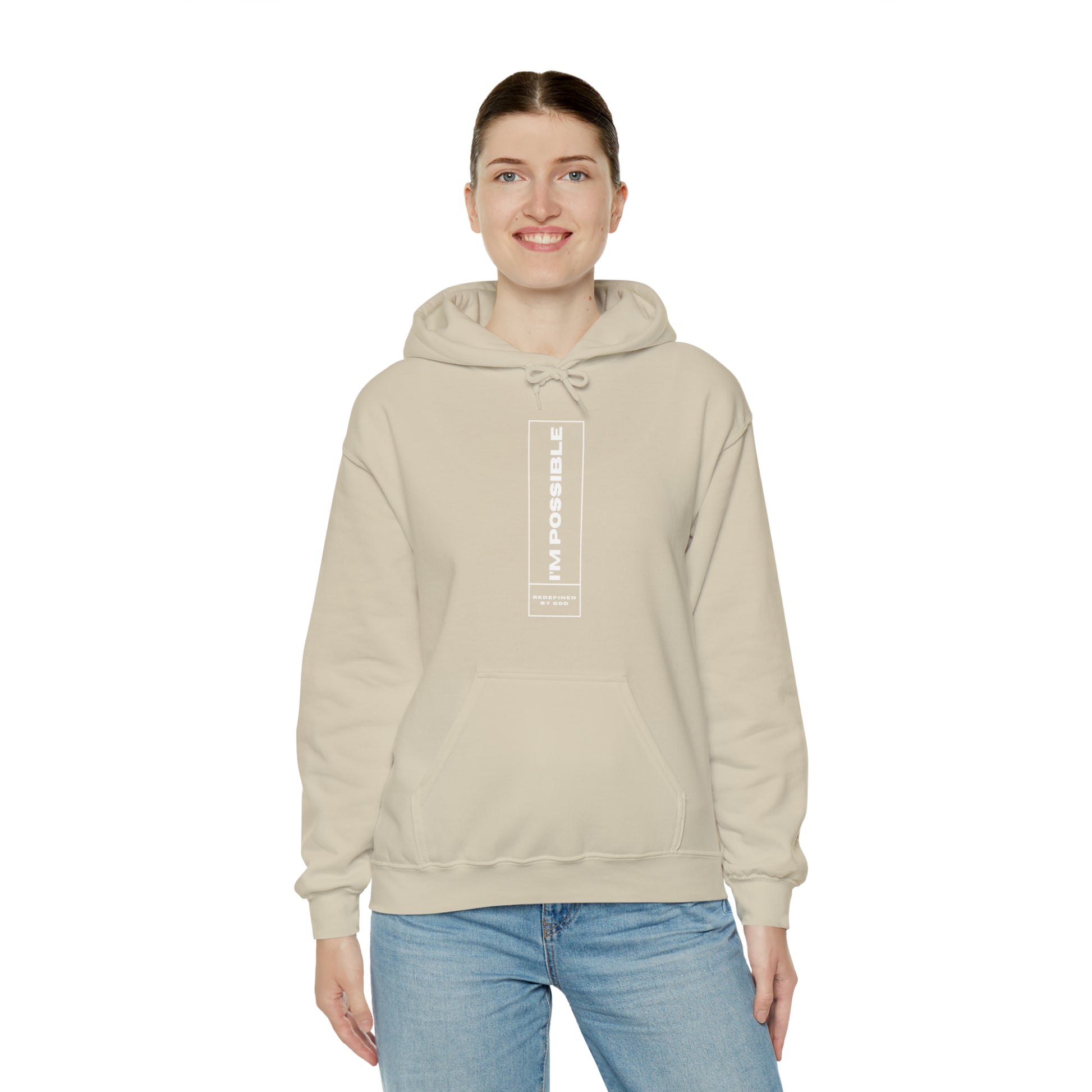 I'm Possible Redefined By God Unisex Hooded Sweatshirt Printify