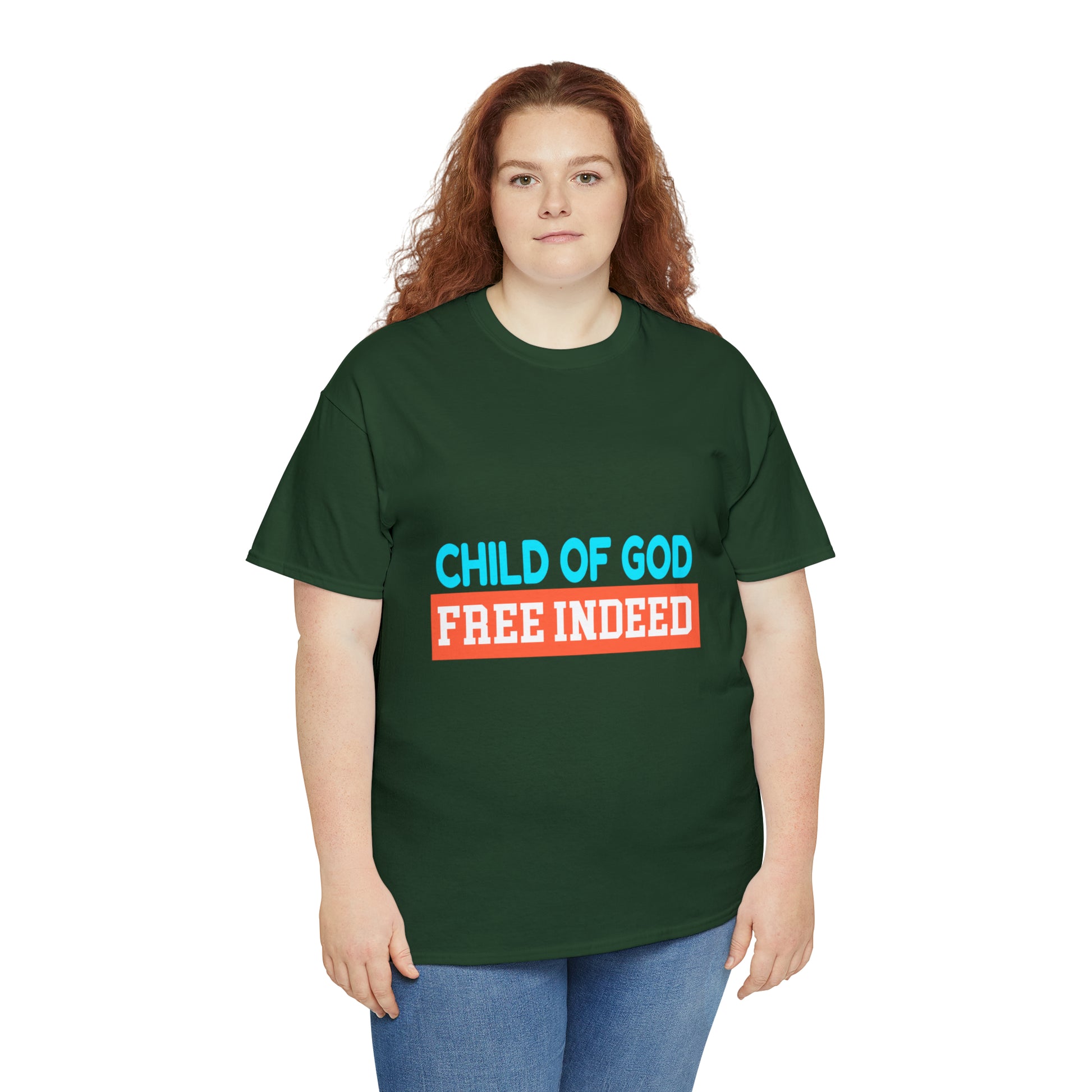 Child Of God Free Indeed Unisex Heavy Cotton Tee Printify