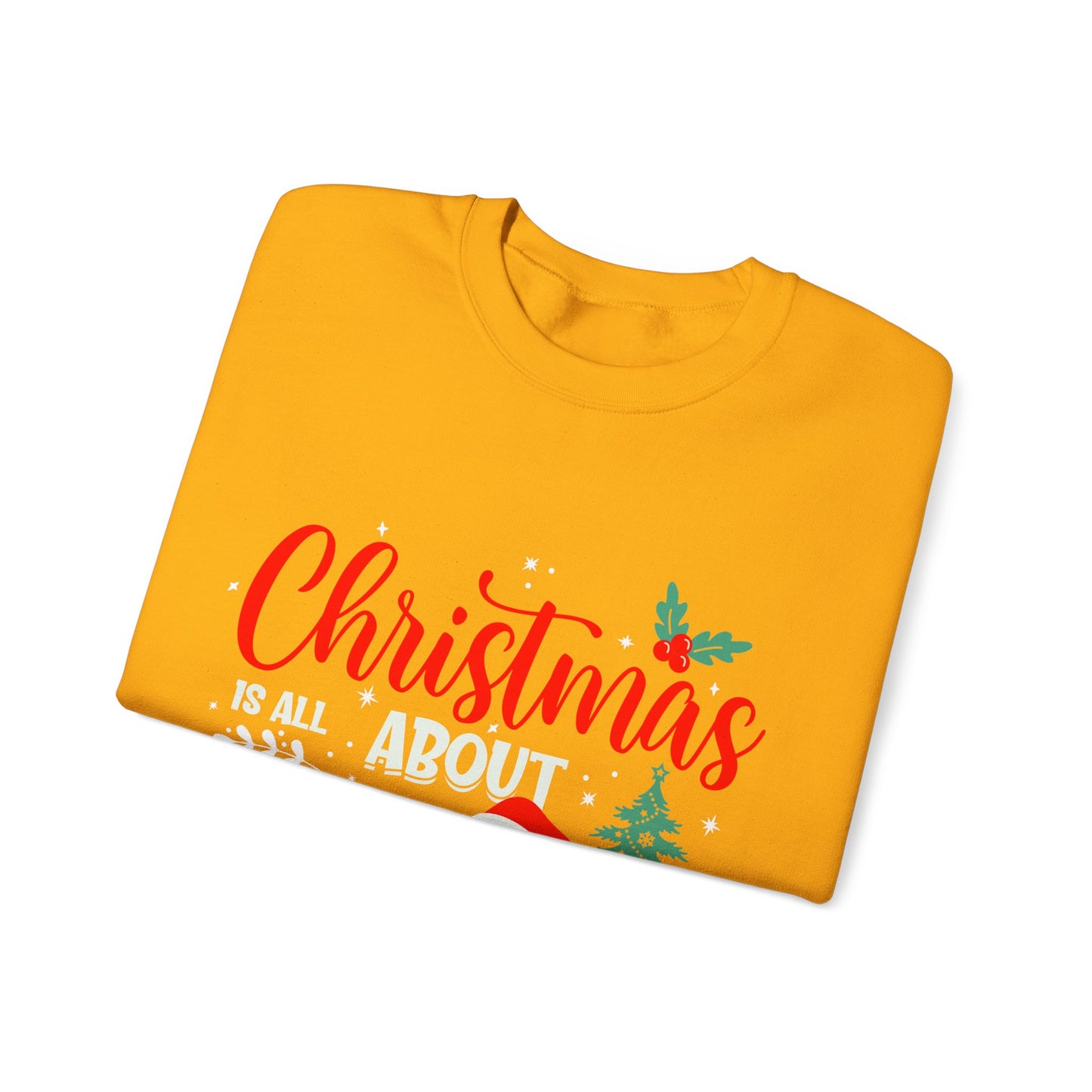 Christmas Is All About Jesus (Christmas Themed) Unisex Heavy Blend™ Crewneck Christian Sweatshirt