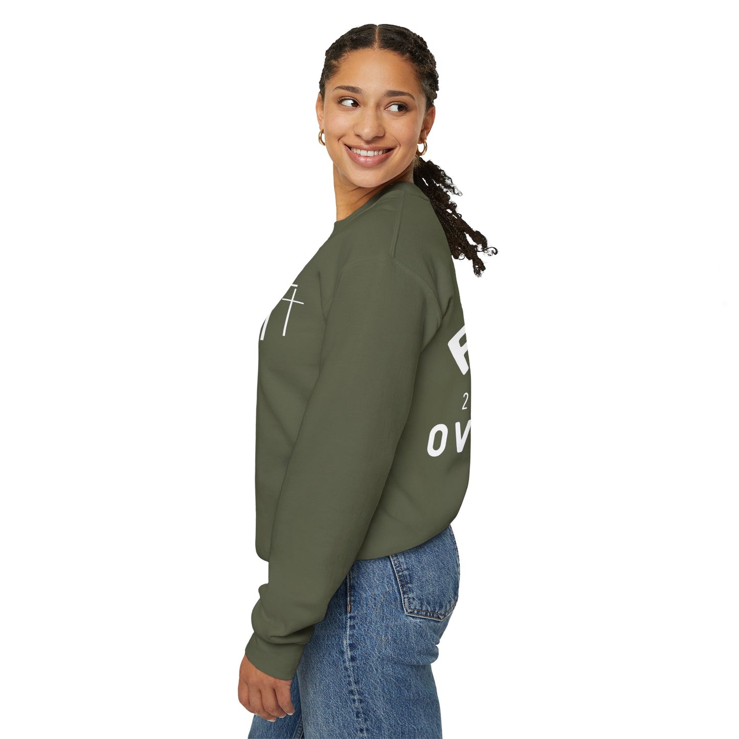 Faith Over Fear 3 Crosses  Unisex Heavy Blend™ Crewneck Christian Sweatshirt