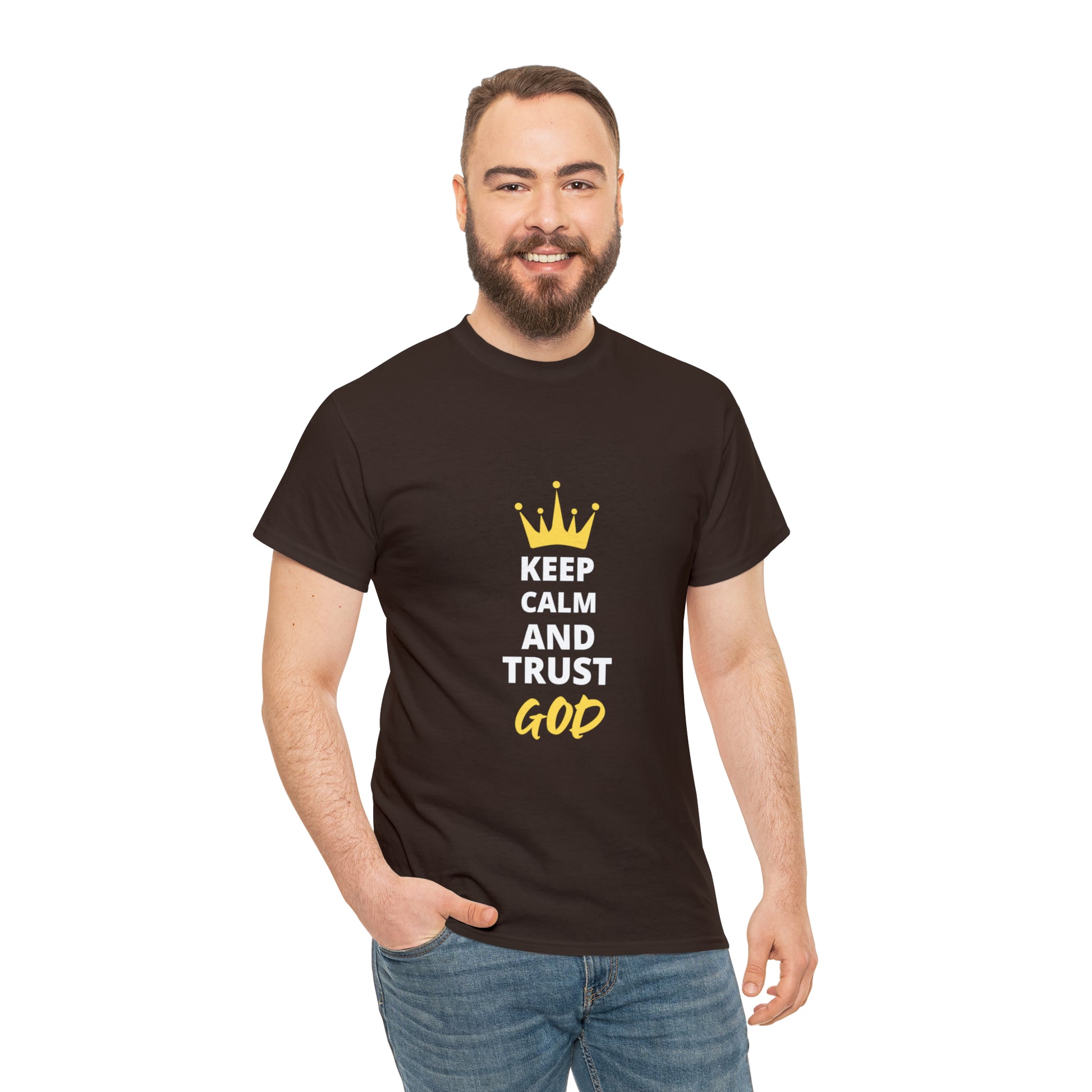 Keep Calm And Trust God Unisex Heavy Cotton Tee Printify