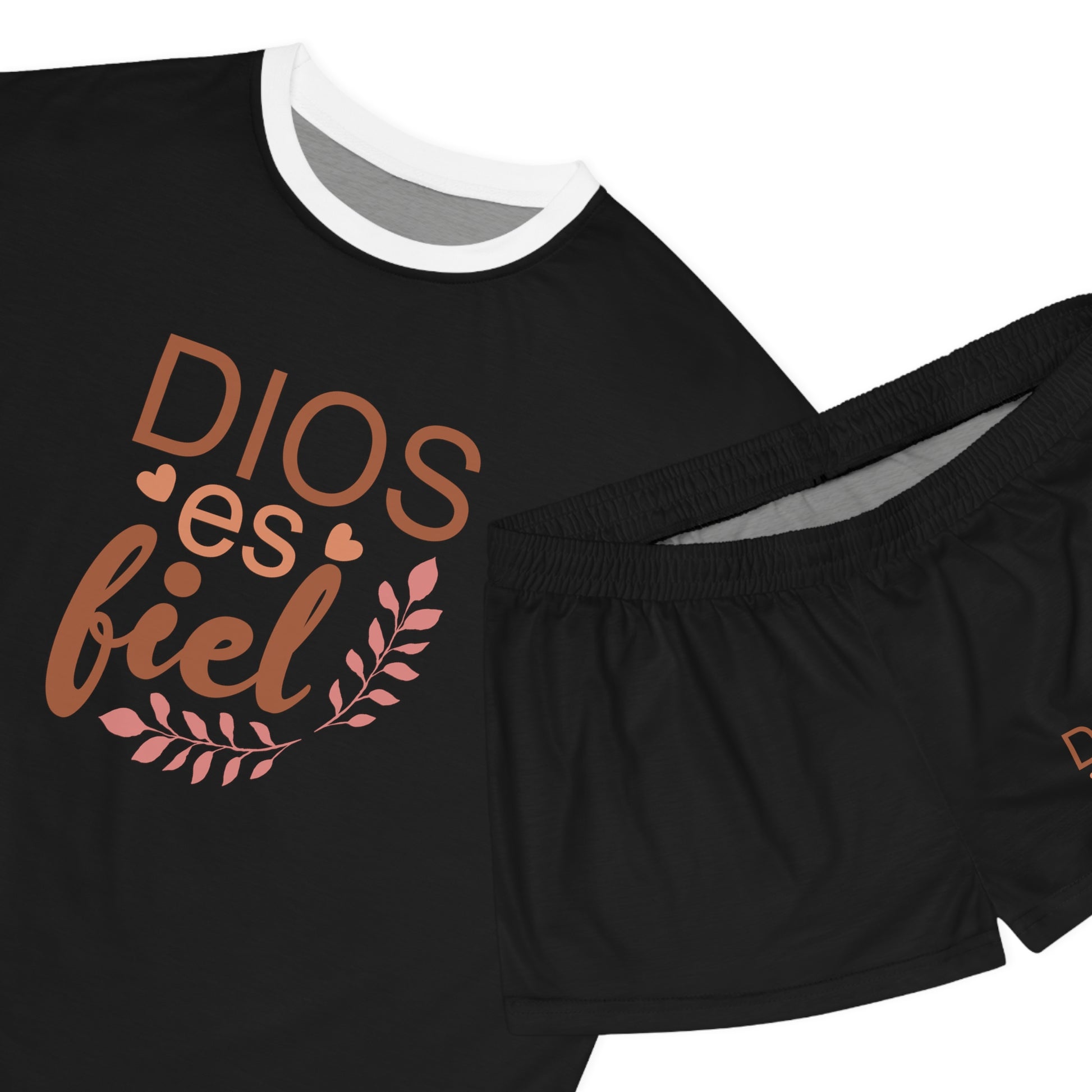 DIOS ES FIEL CHRISTIAN SPANISH WOMEN'S SHORT PAJAMAS SET Printify