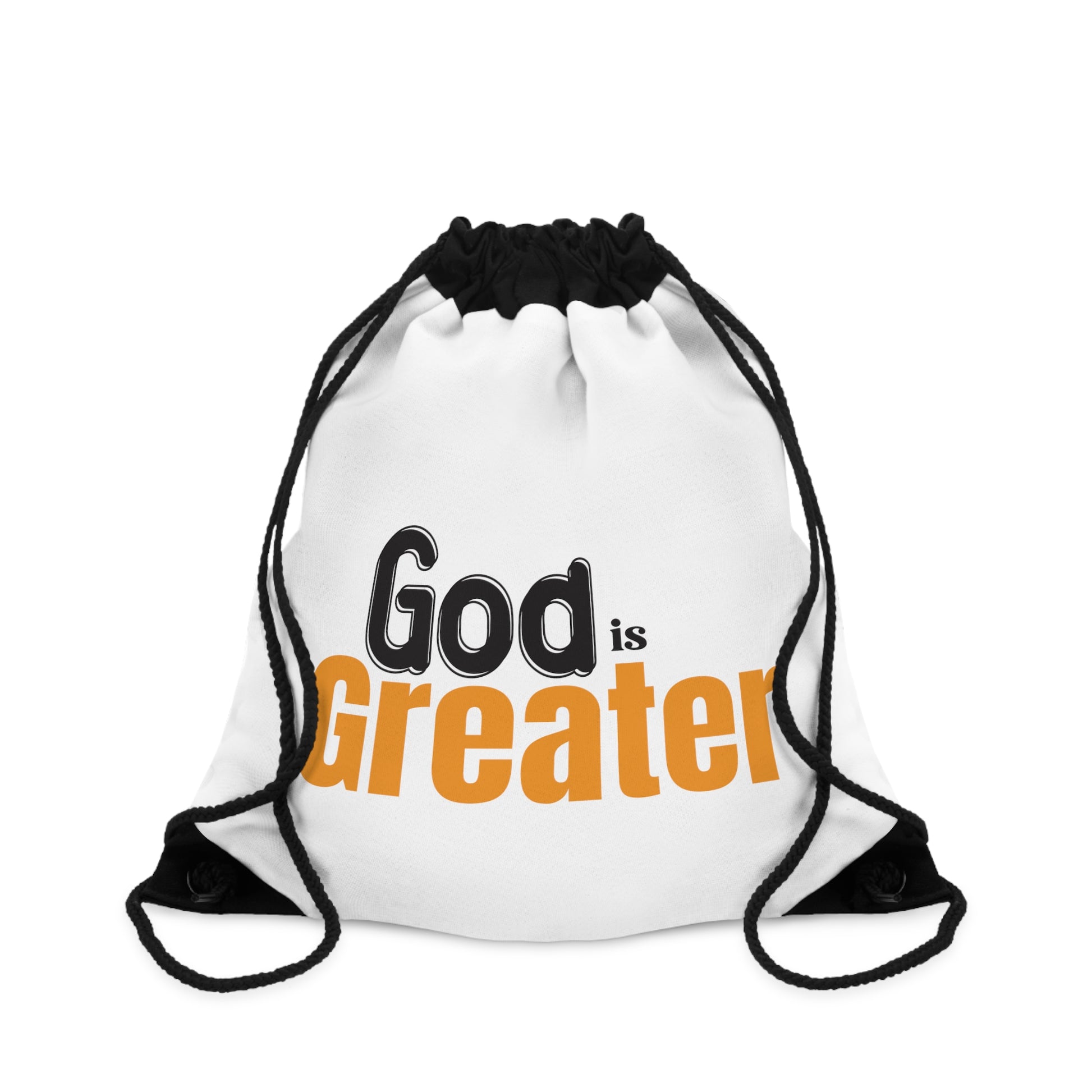 God Is Greater Christian Drawstring Bag Printify