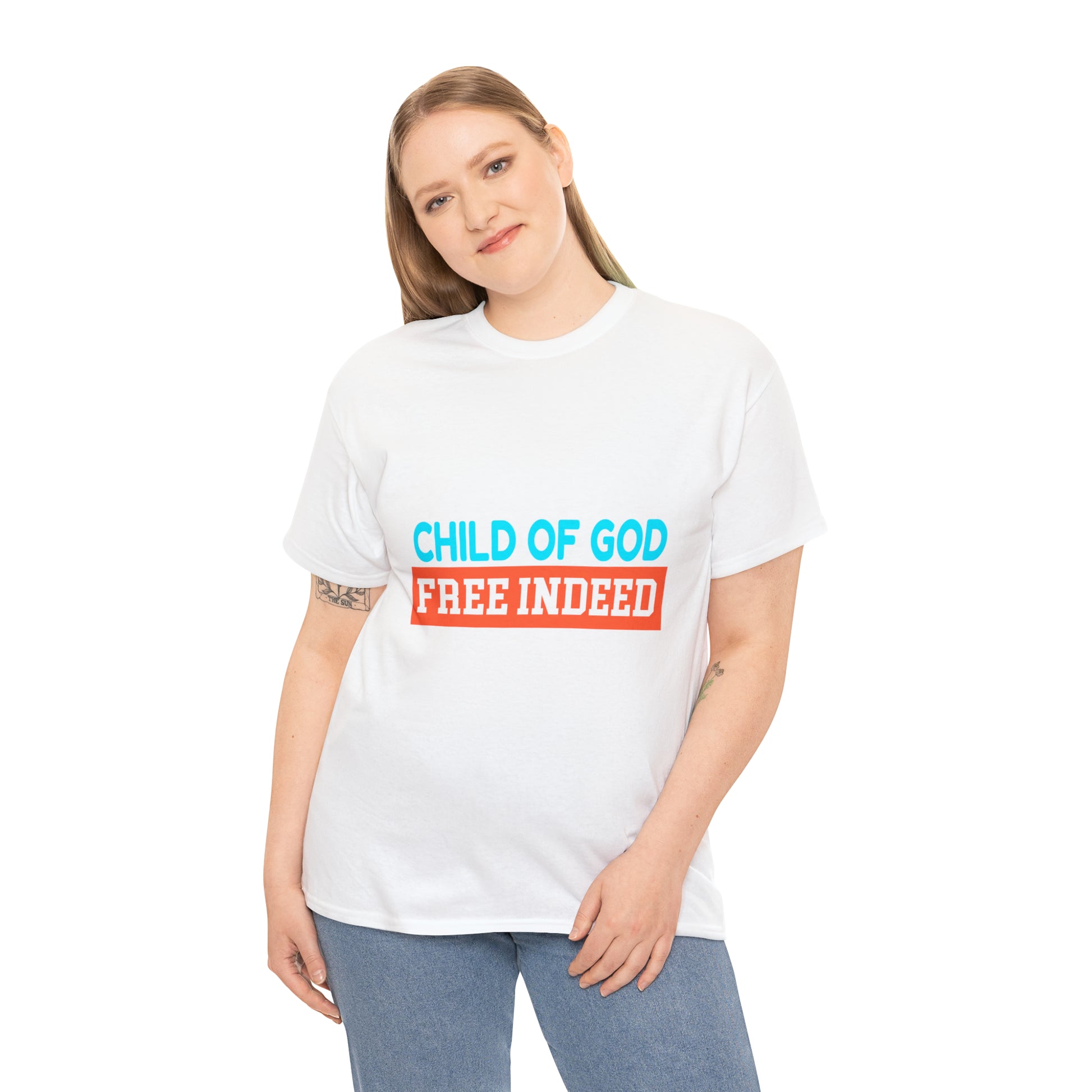 Child Of God Free Indeed Unisex Heavy Cotton Tee Printify