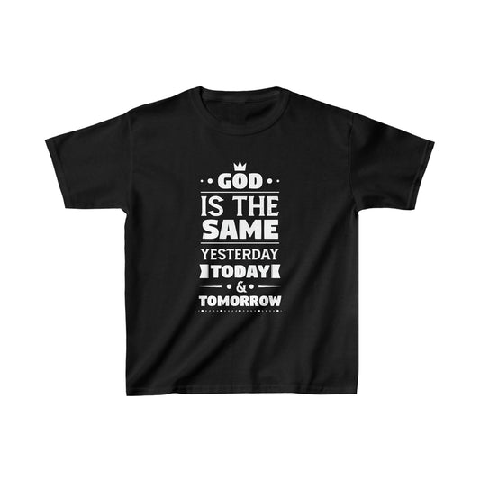 God Is The Same Yesterday Today And Tomorrow Youth Christian T-Shirt Printify