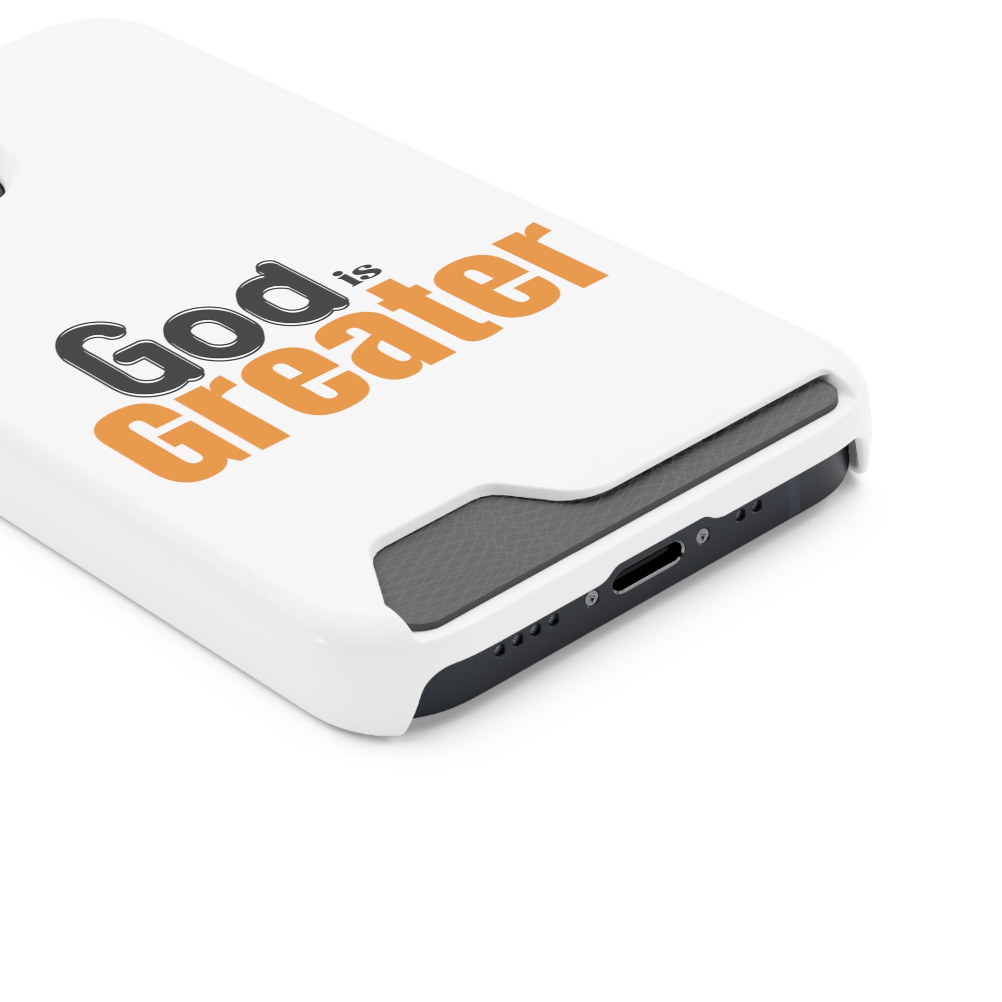 God Is Greater Christian Phone Case With Card Holder Printify