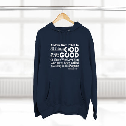 Inspirational Three - Panel Fleece Unisex Hoodie, Christian Apparel, Cozy Sweatshirt, Gift for Believers, Scripture Hoodie - ClaimedbyGodDesigns