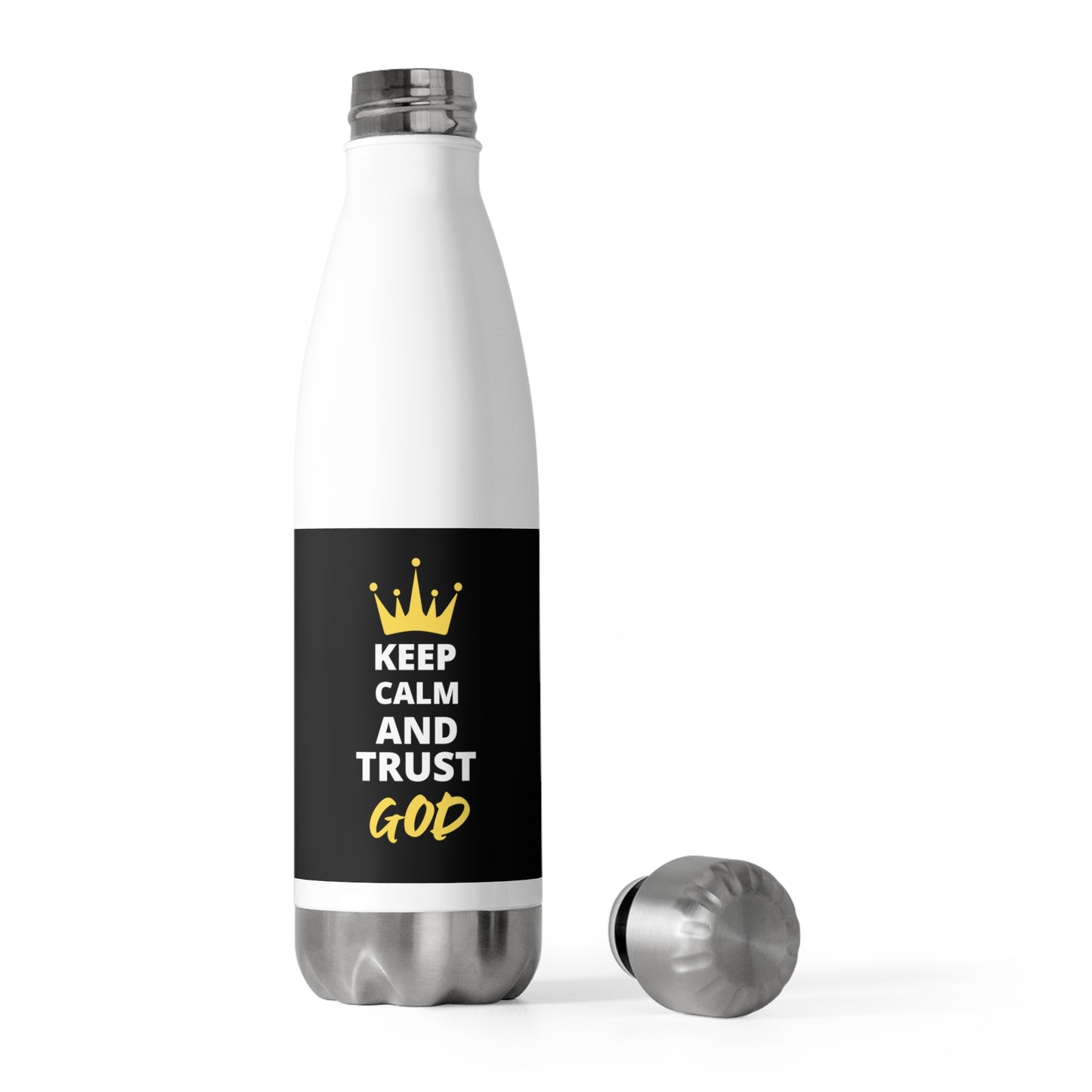 Keep Calm And Trust God Christian Insulated Bottle Printify