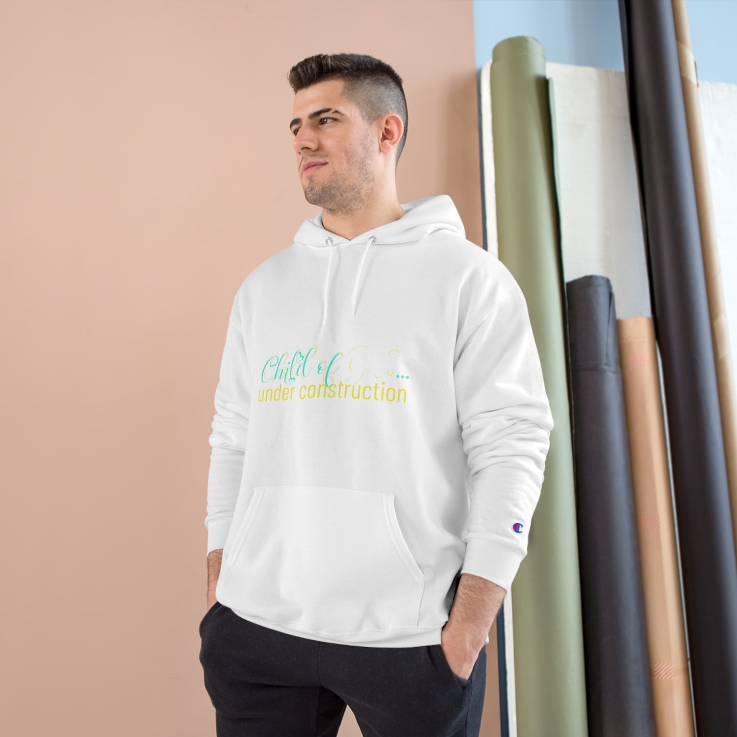 Child Of God Under Construction Unisex Champion Hoodie